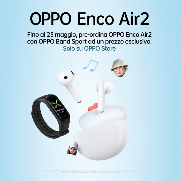 OPPO Enco Air2, design iconico ed estetica irresistibile