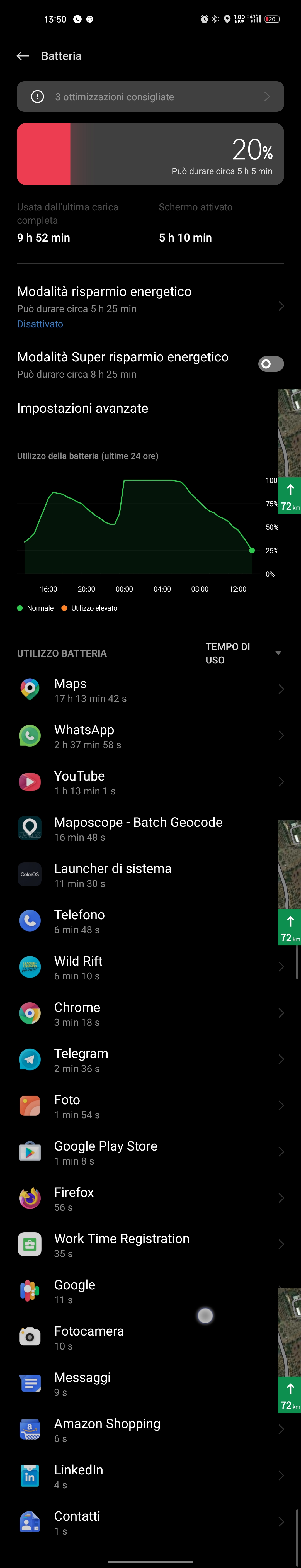 Problema consumo batteria