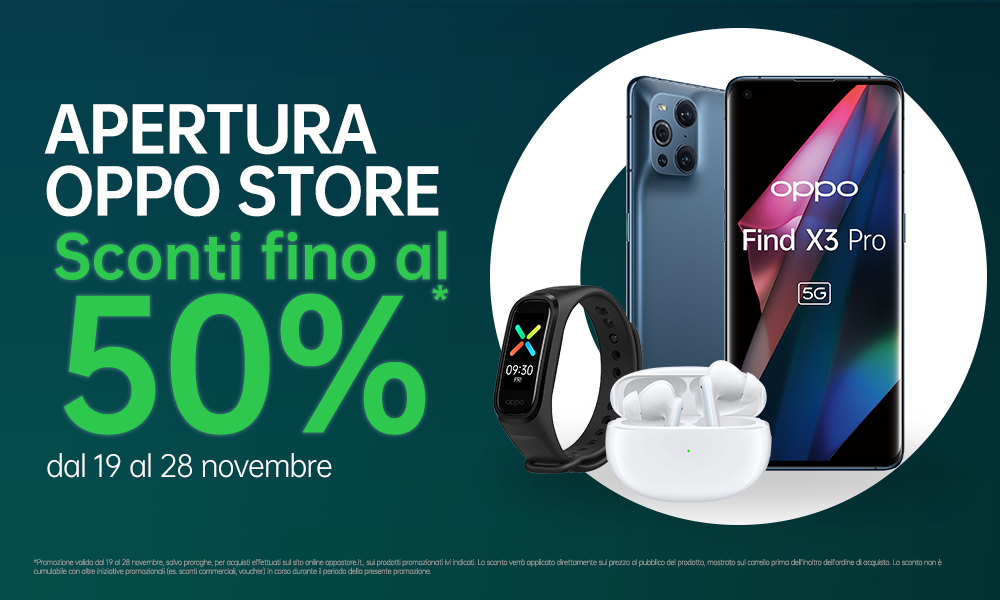 OPPO Store: al via una settimana ricca di sconti esclusivi fino al 50%