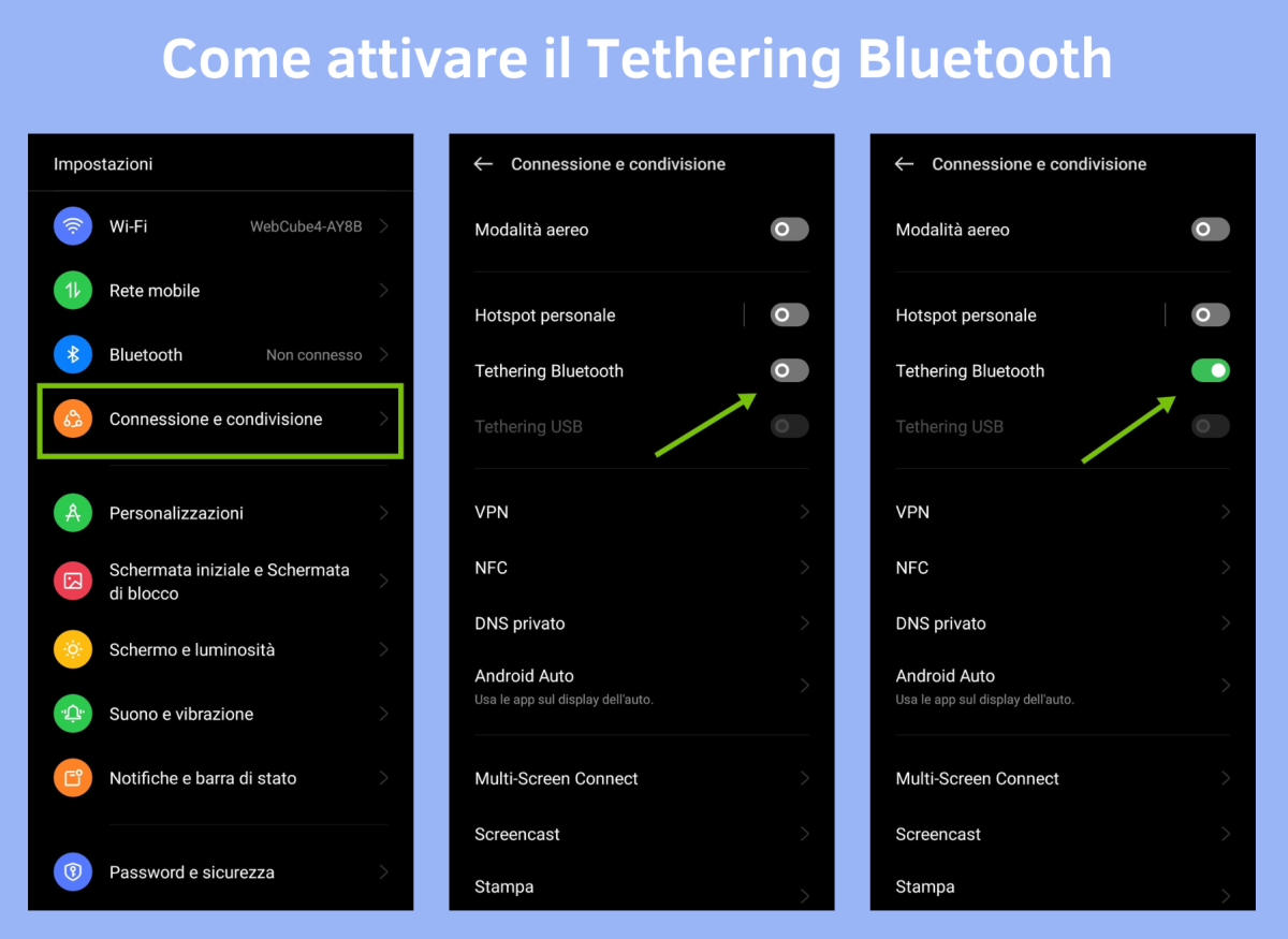 A cosa serve il Tethering Bluetooth e come attivarlo