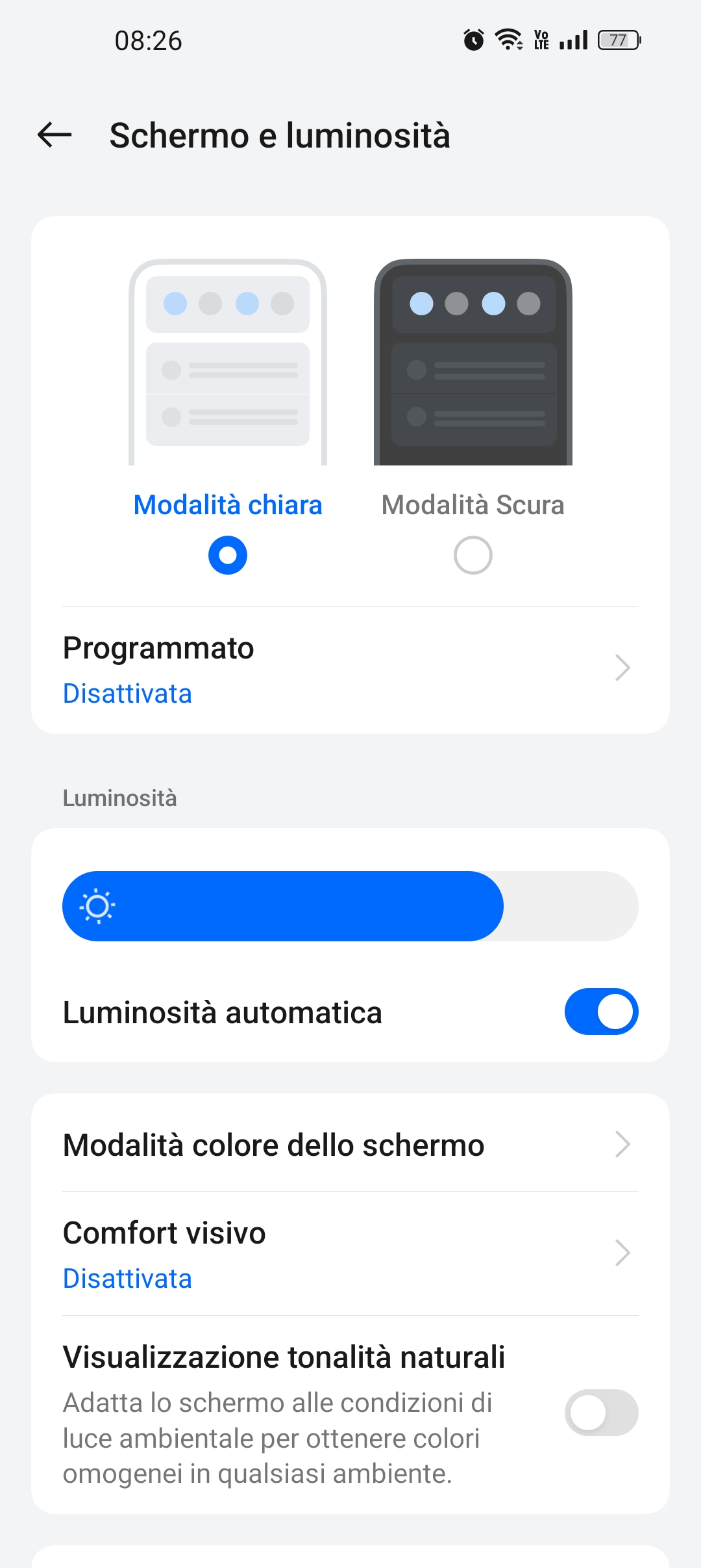 Colori schermo