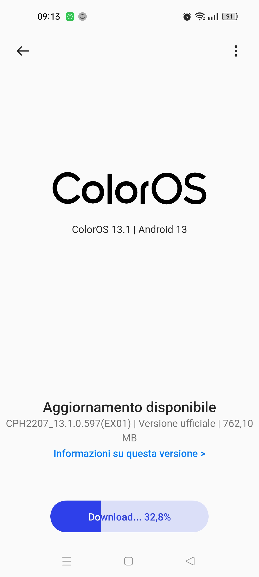 Aggiornamento bloccato