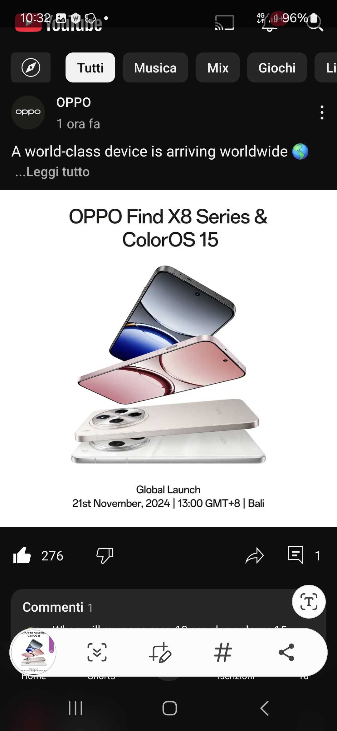 Lancio Globale...Oppo Find x8 series