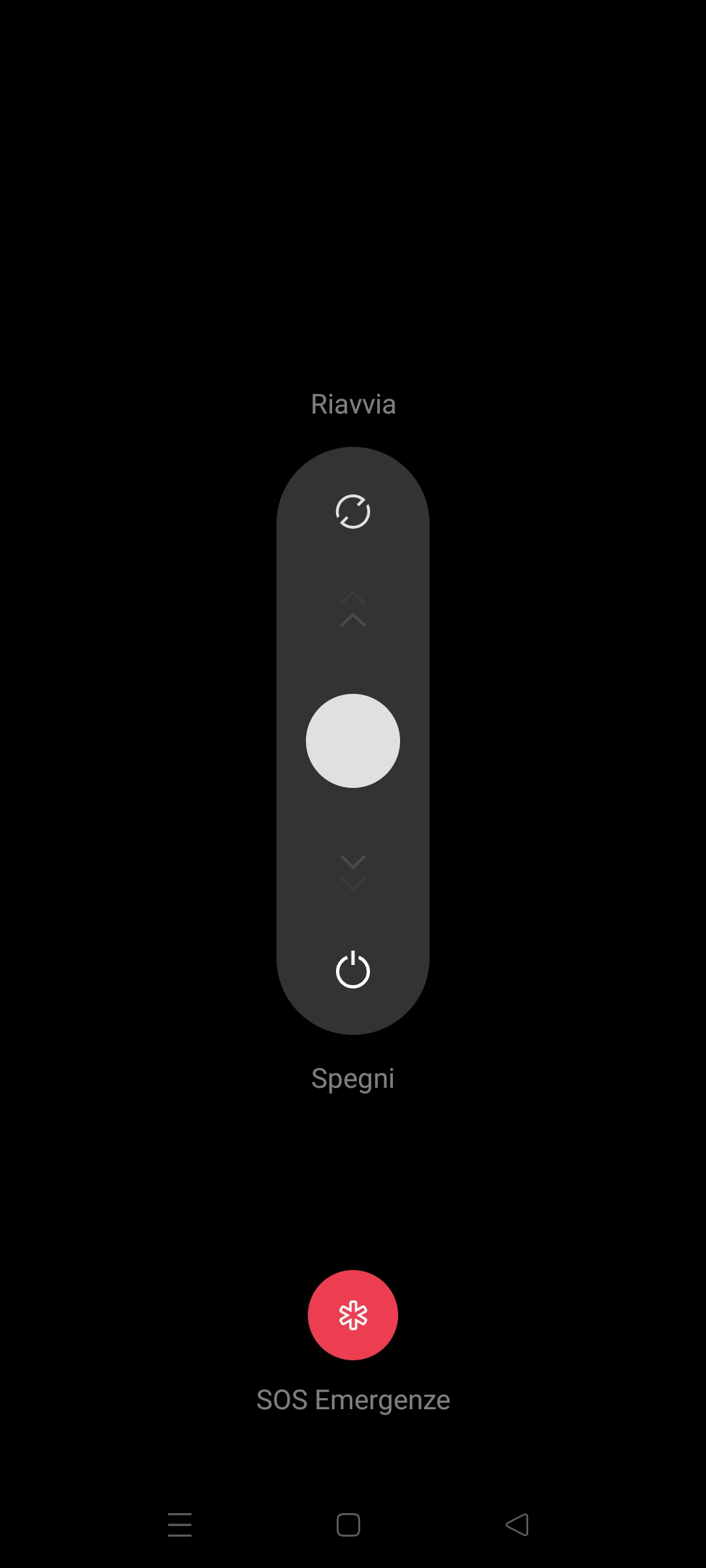 Videata di riavvio o spegnimento
