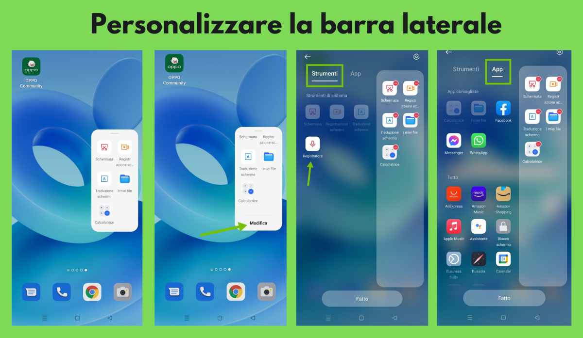 Come personalizzare la barra laterale