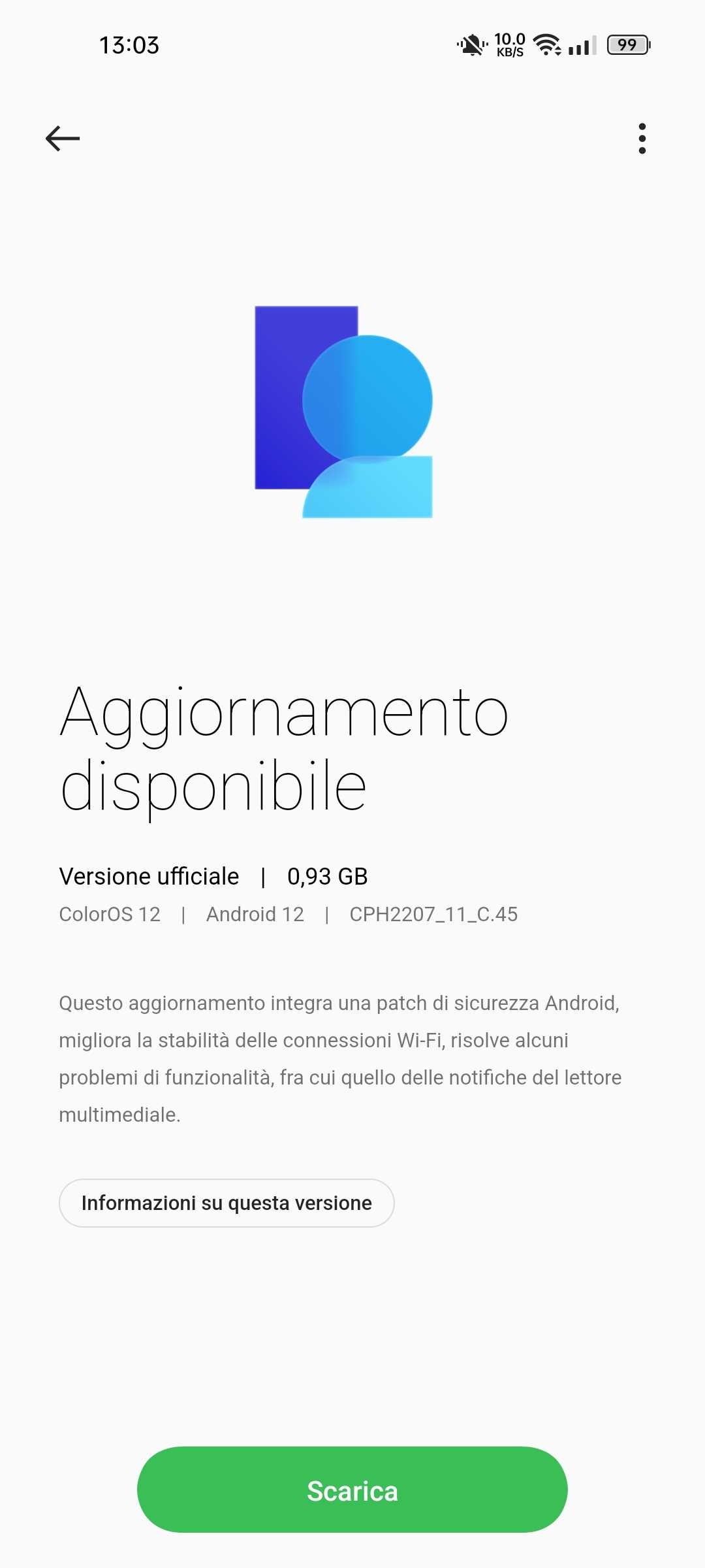 Aggiornamento ColorOs
